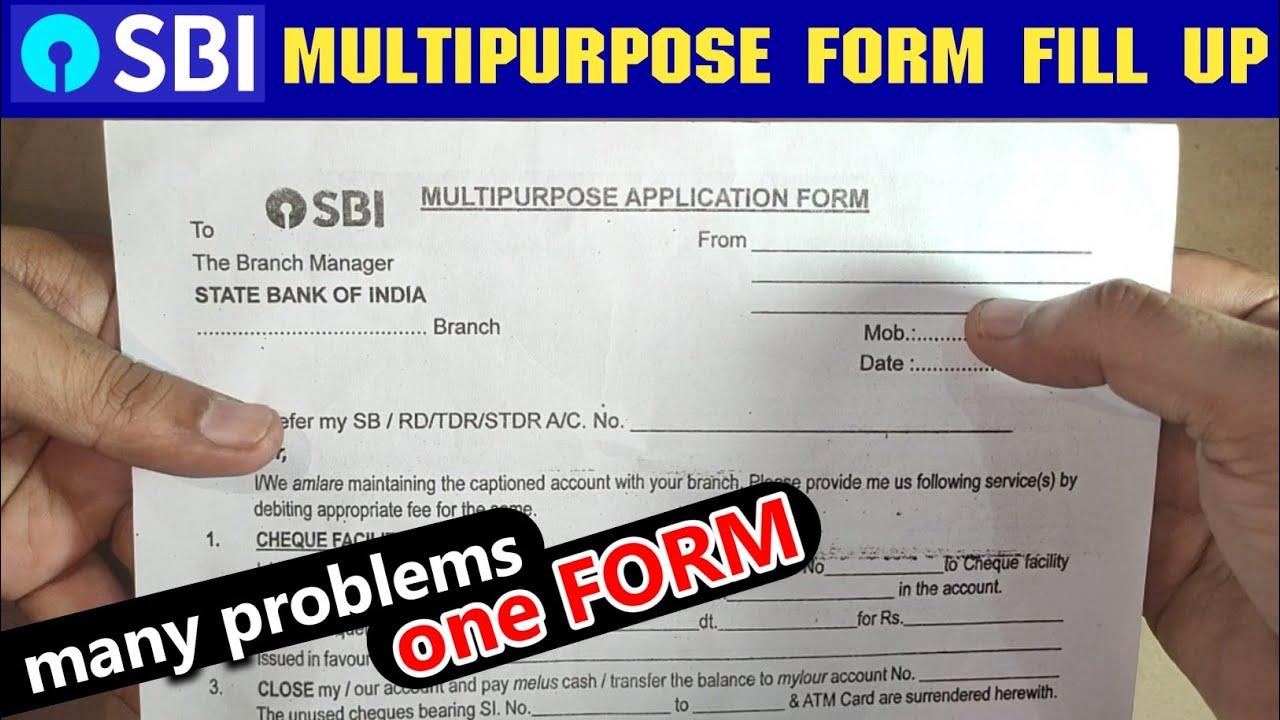 SBI Multipurpose Application Form Fill up 2023 || sbi multipurpose application form kaise bhare