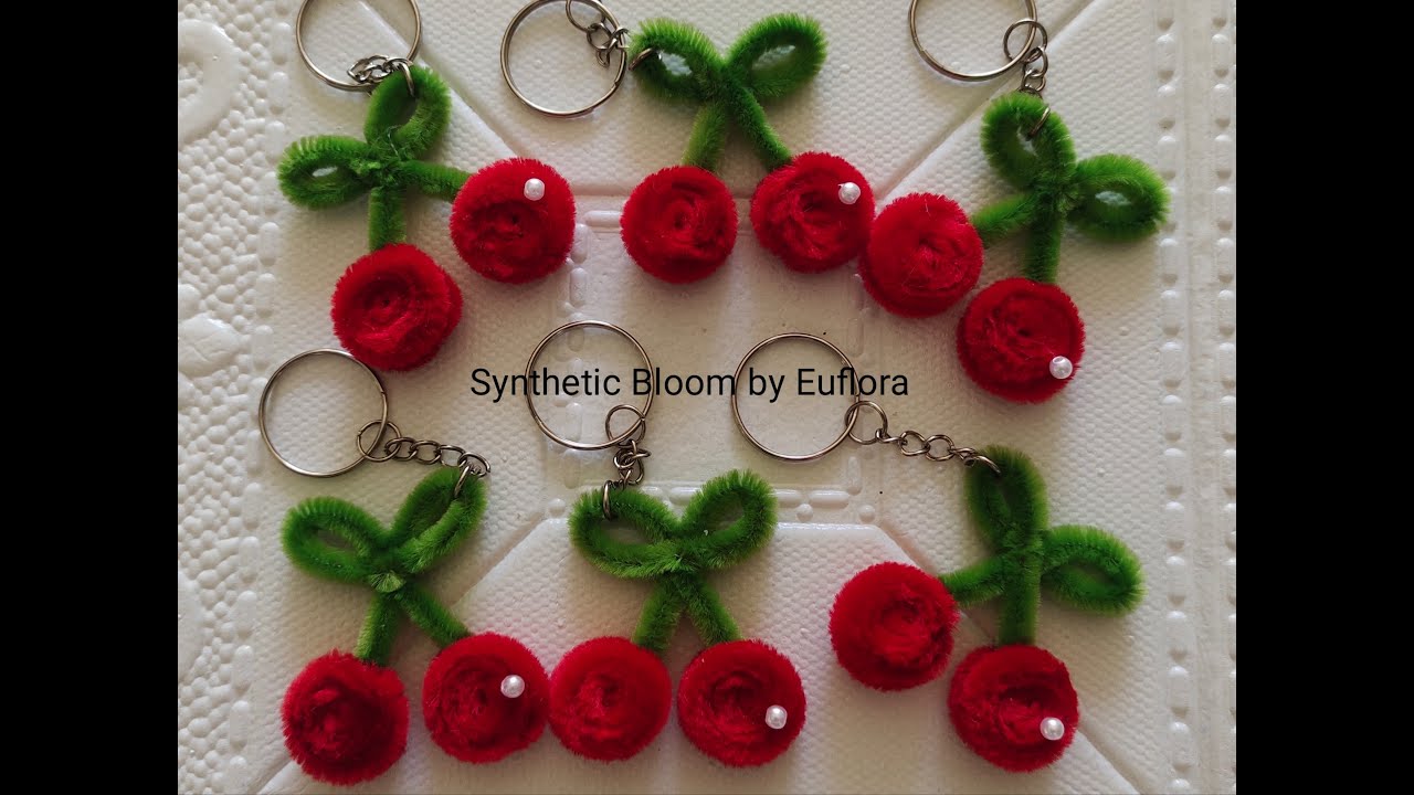DIY CHERRY MAGIC INSPIRED KEYCHAIN #pipecleanercrafts #diy #youtubevideo