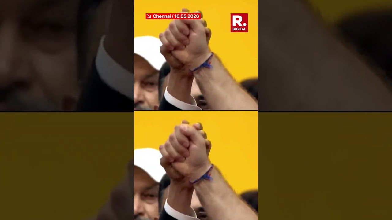 Rahul Gandhi, Vijay Strike a United Pose, Raise Hands Together at Oath Ceremony