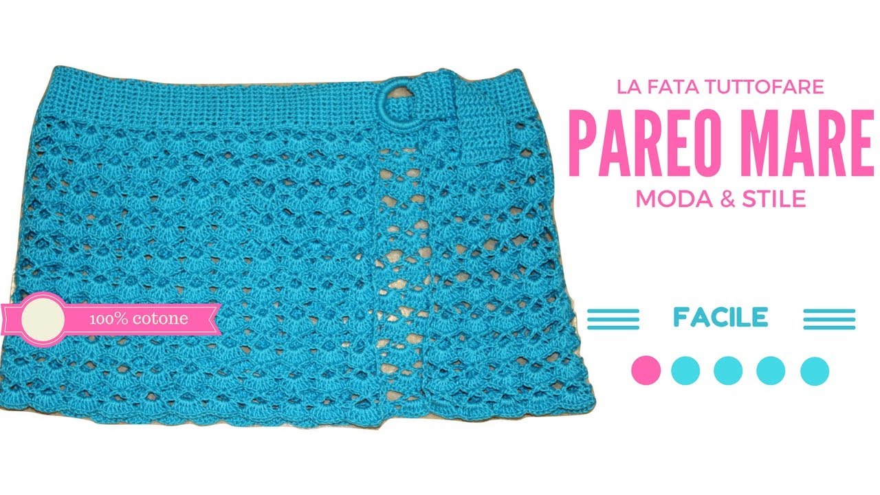 TUTORIAL: pareo mare uncinetto/ punto fantasia***lafatatuttofare***