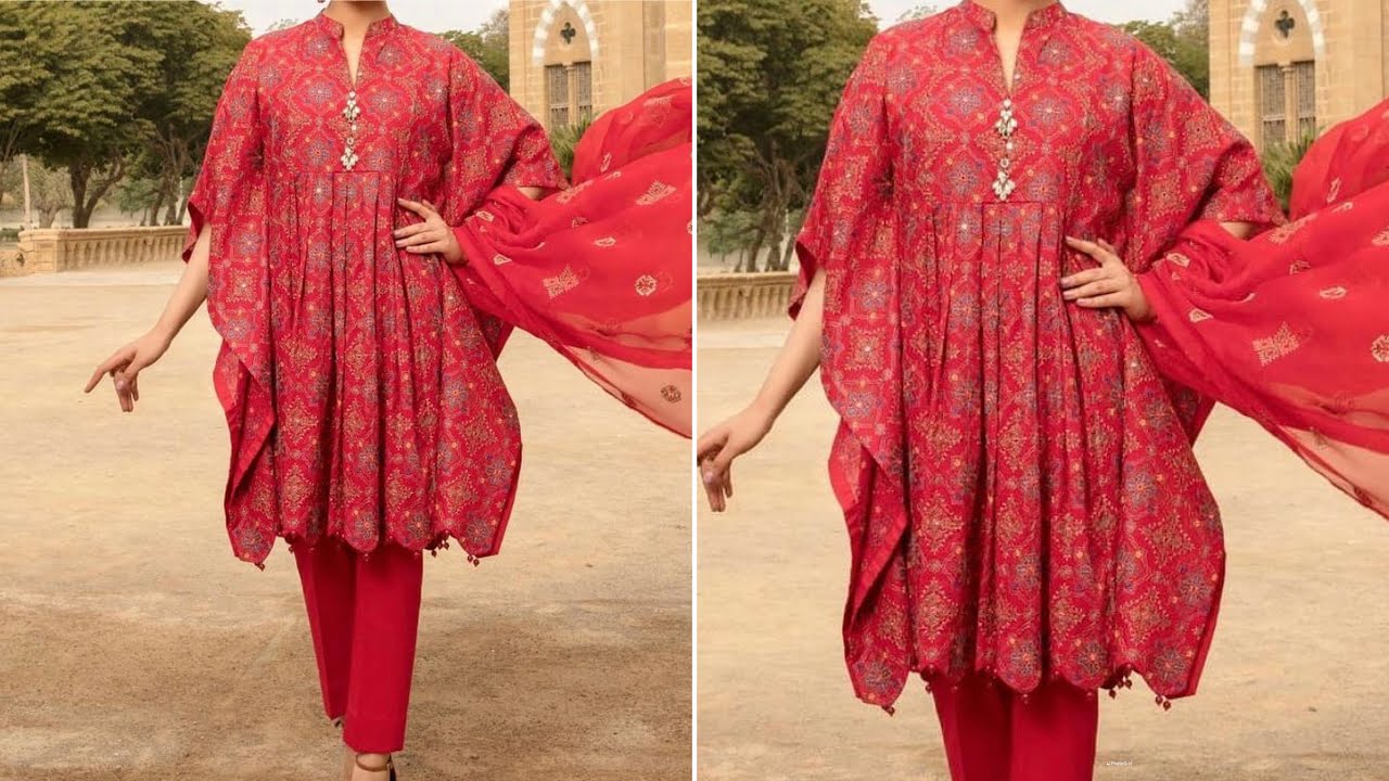 Beautiful Designer Panel kaftan cutting and stitching