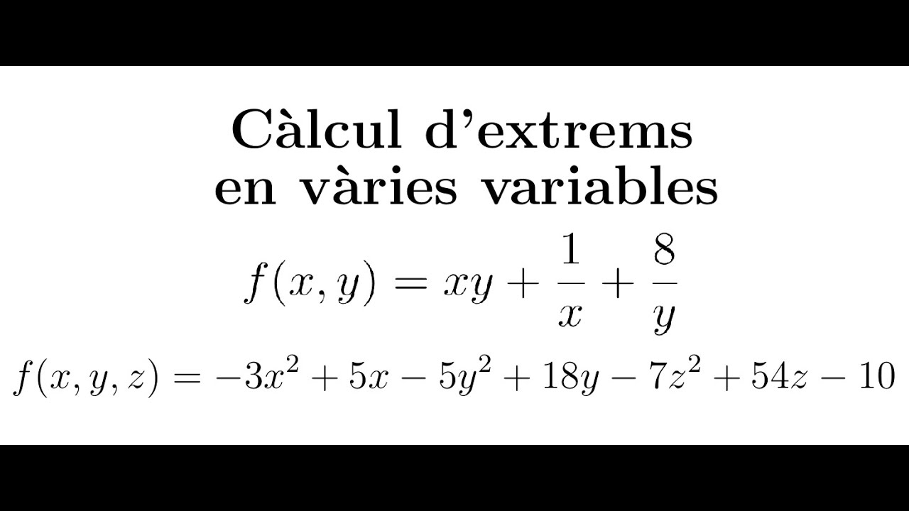 Càlcul en diverses variables: Extrems relatius 3