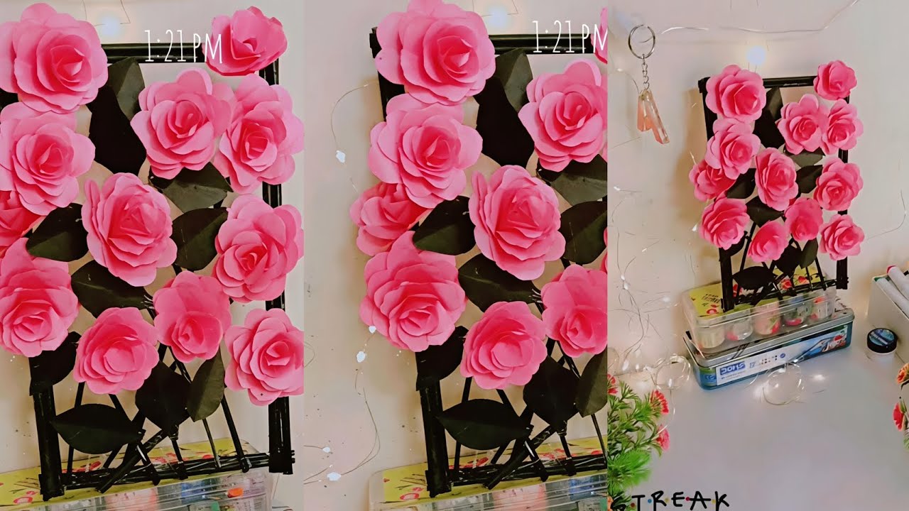 🌹 Rose Wall Hanging Decoration | Easy Home Decor Idea