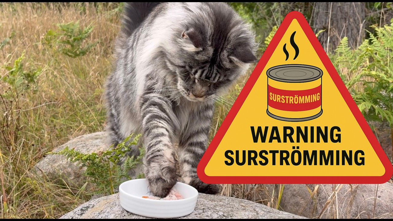Maine Coon & Dog Try Surströmming for the First Time!
