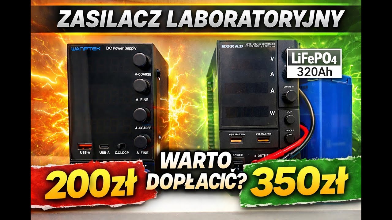 Ładowarka laboratoryjna za 200zł vs 350zł &ndash; TEST LiFePO4 | Wanptek vs Korad