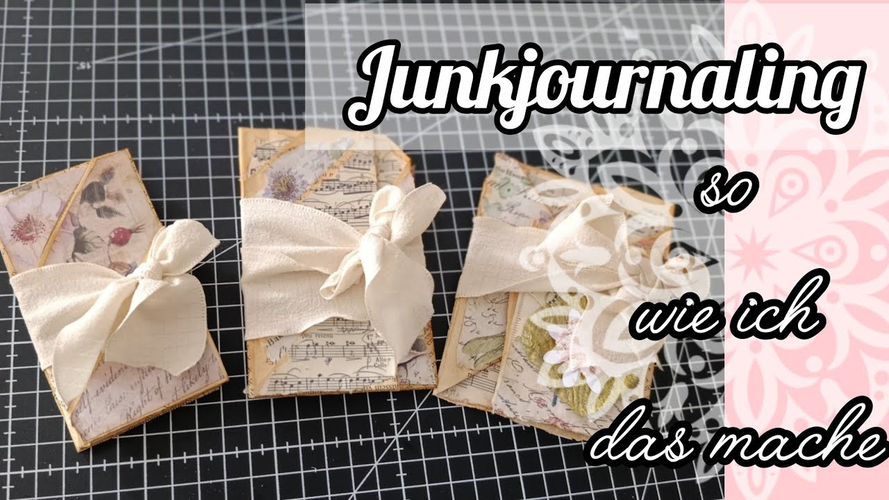 Junkjournal* Taschen aus Buchseiten mit Deko* Ostertauschaktion 🩷