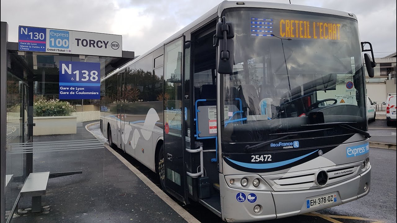 [Cab View] Bus Ligne Express 100🚍Mercedes-Benz Intouro STIF : Torcy➡️Créteil - L'Échat (Tempête🌬️🌳🍃)