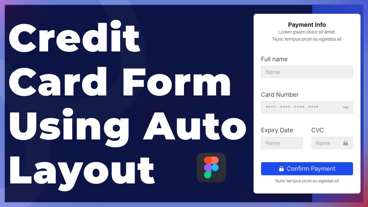 Credit Card Form With Auto Layout - Figma Crash Course #autolayout #figmatutorial #figma