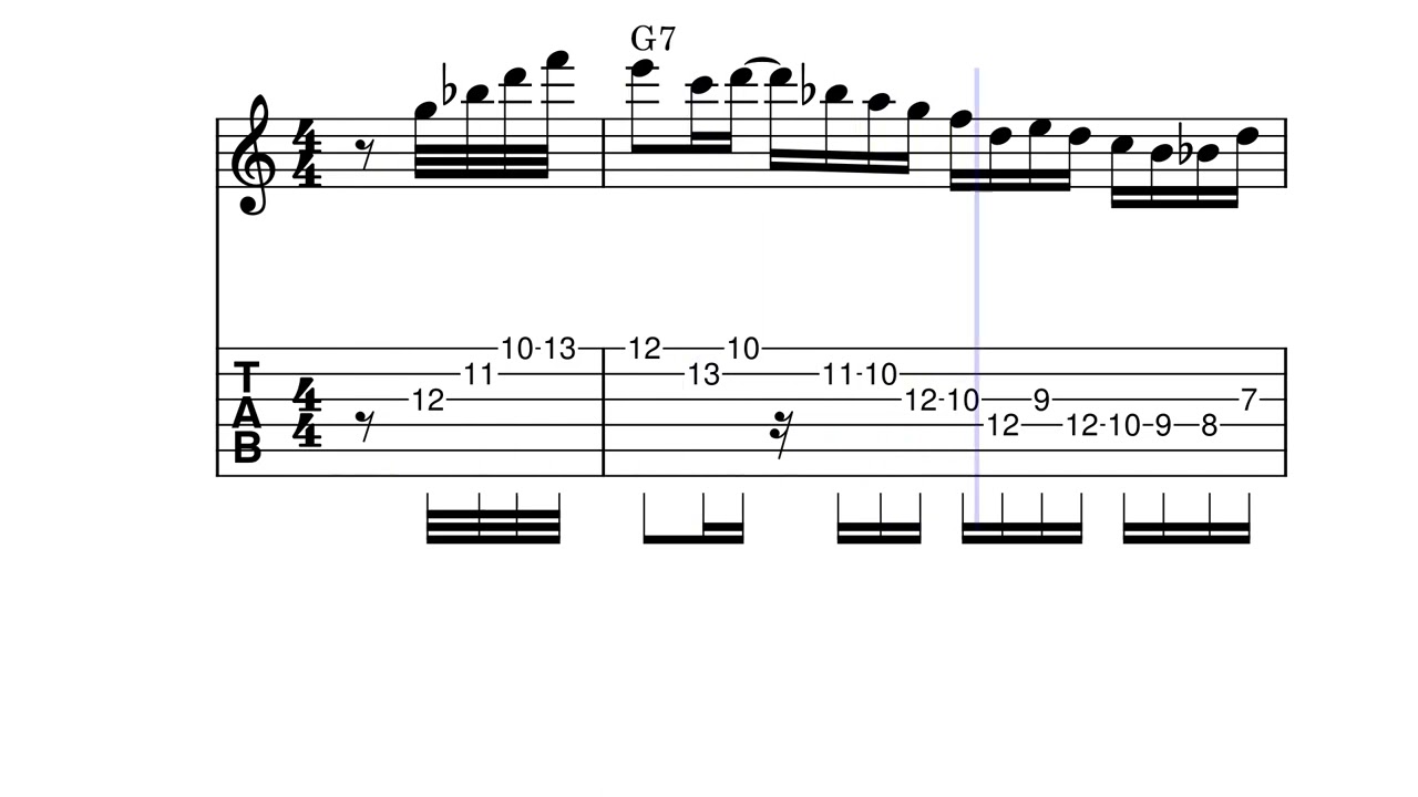 Jazz Guitar Lick - George Benson style (sheet music, Noten, partition, partitura, spartiti)