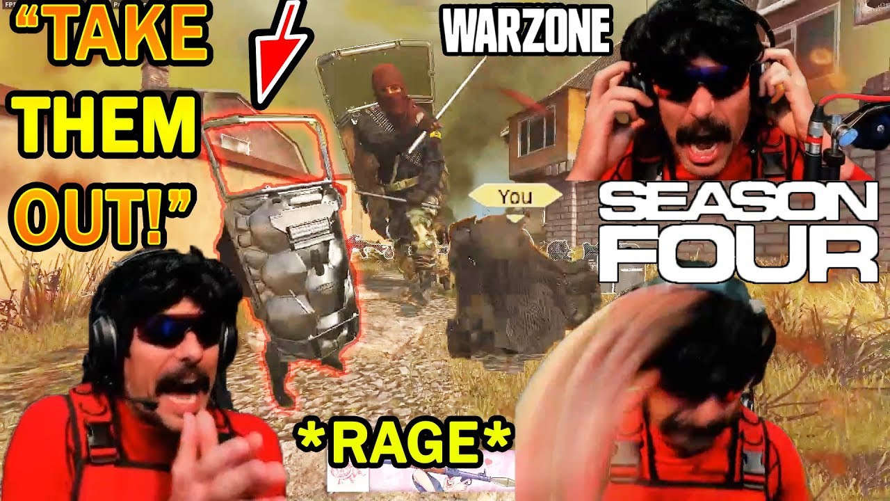 DrDisrespect RAGES at Season 4 Riot Shields + on Symfuhny Hacking in Warzone! (INTENSE Game RUINED!)