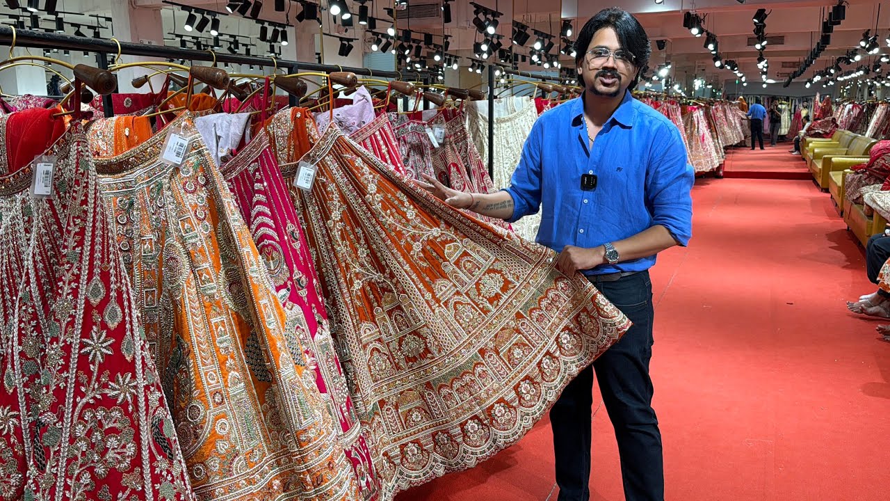 🇮🇳 India का सबसे बड़ा लेहेंगा हाउस - 10 हज़ार डिज़ाइन | Lehenga wholesale, Lehenga factory MADHUBALA