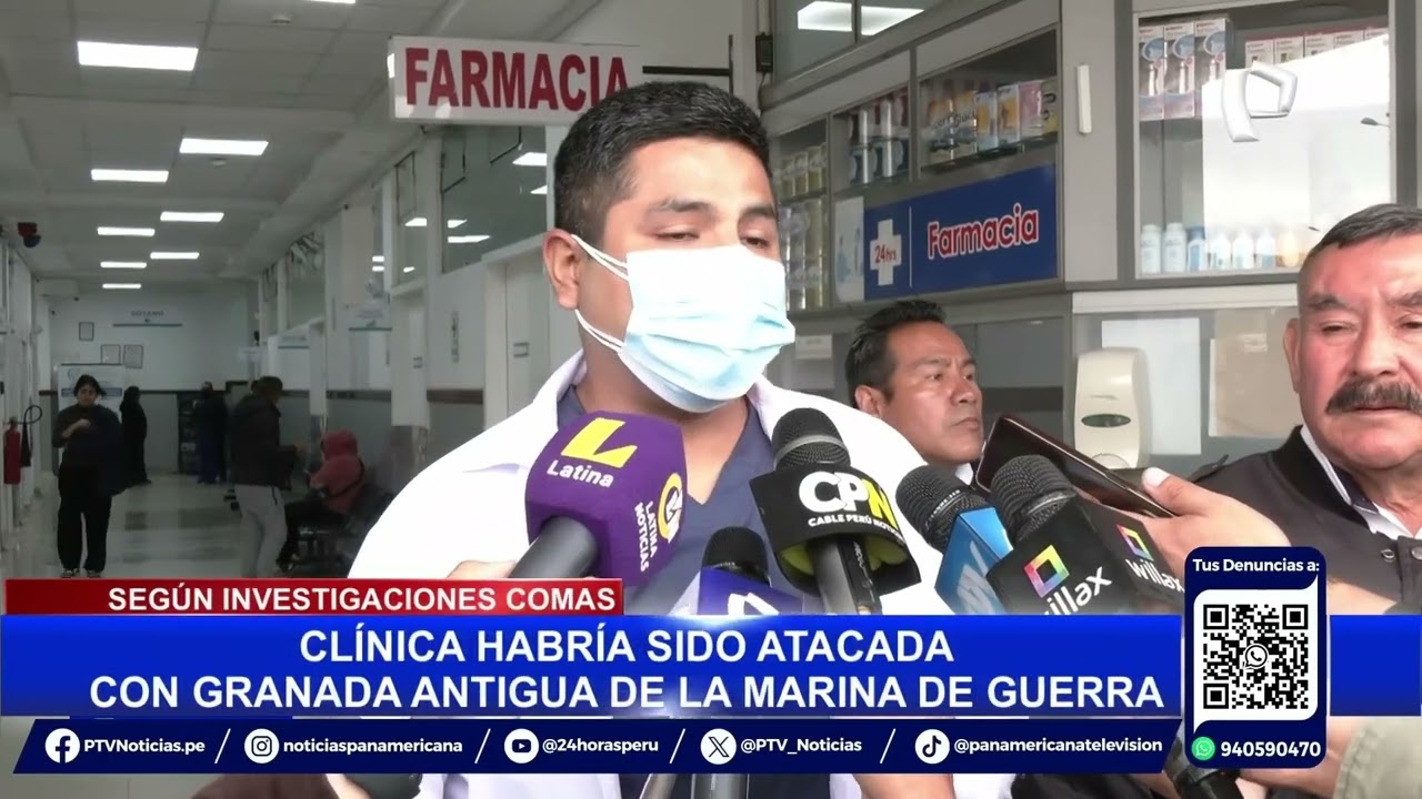 ¡Por segunda vez! Extorsionadores lanzan explosivo en puerta de clínica en Comas