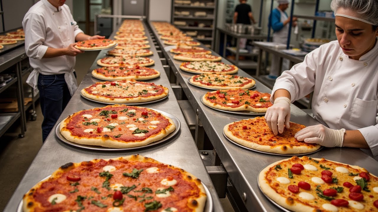 How Pizza Is Made in a Factory | The Automated Journey of a Factory Pizza