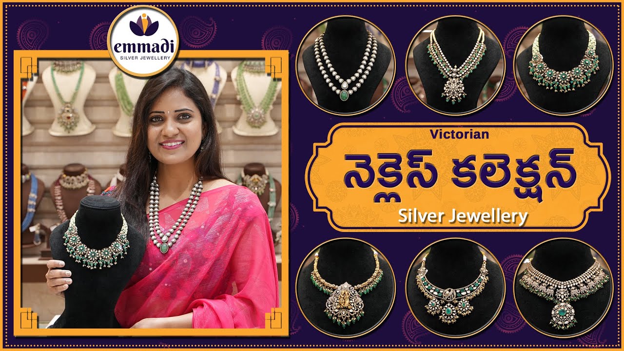 Victorian Necklace Collection | Silver Jewellery | Emmadi Silver Jewellery Dilshukhnagar