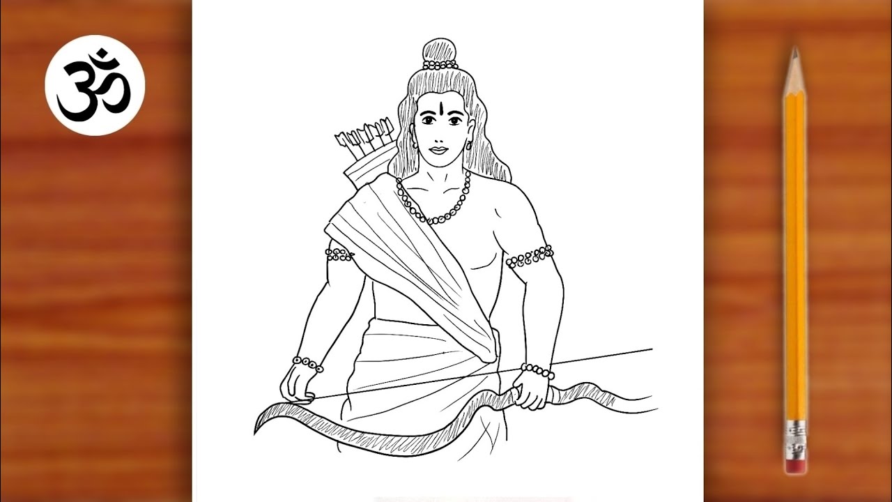 shree ram ji ki drawing || lord rama drawing step by step || chitra