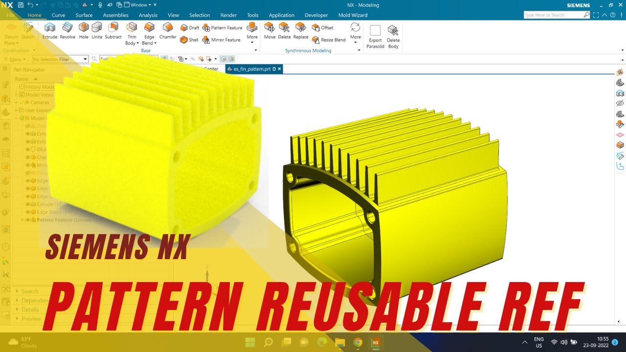 PATTERN REUSABLE REFERENCE | FIN PATTERN | SIEMENS NX