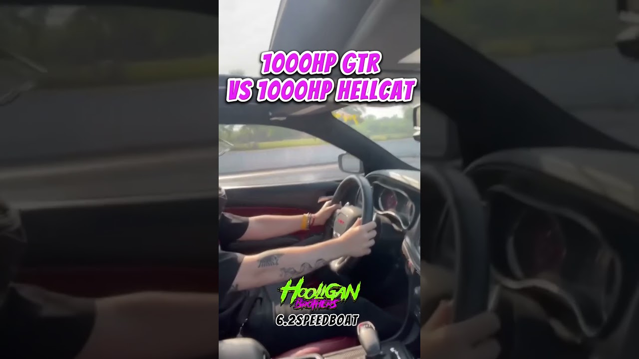 1000HP GTR GETS DESTROYED BY HELLCAT 🤯 @RealCalmRoomStudio #hellcat #srt #mopar #dodge #hemi #gtr