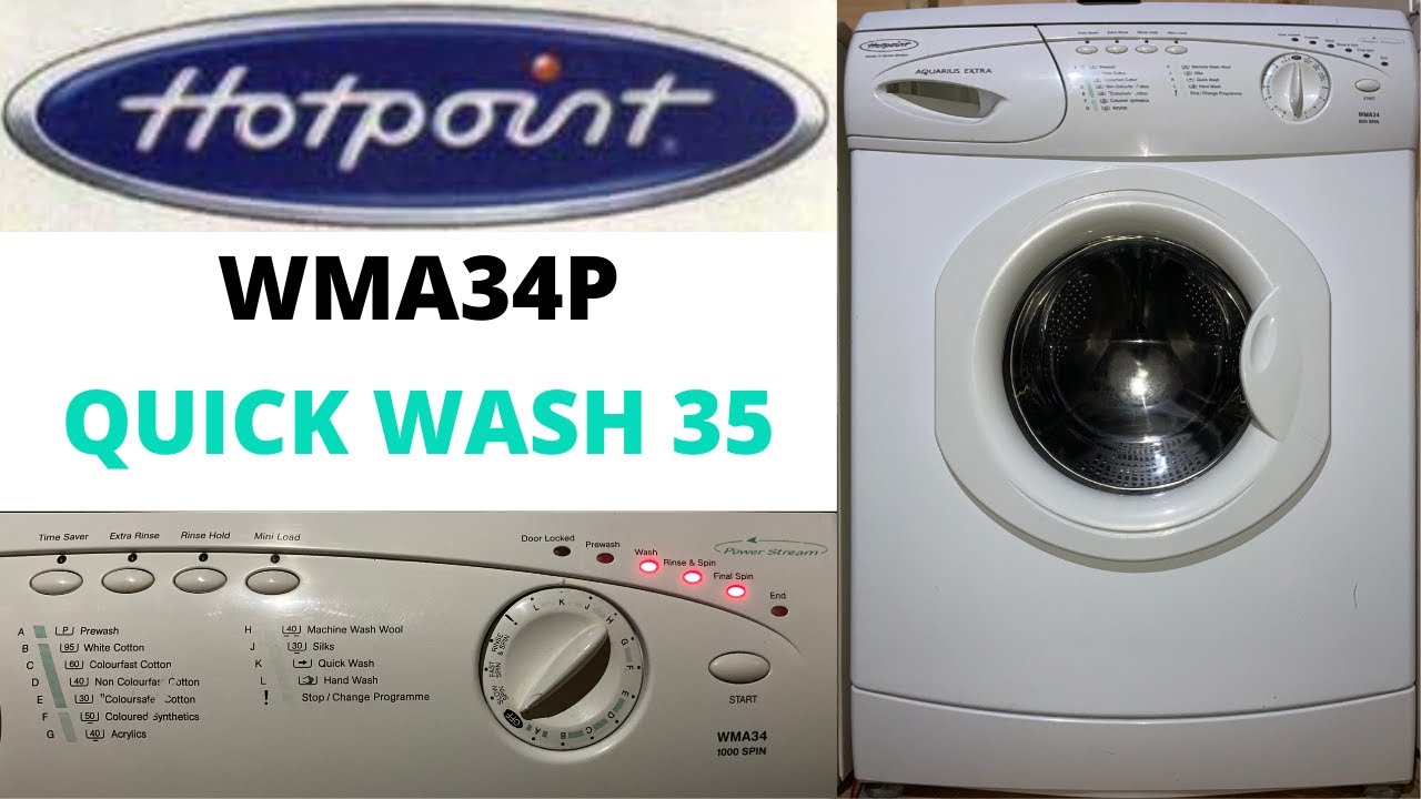 Hotpoint Aquarius Extra WMA34P Washing Machine - [K] Quick Wash 35