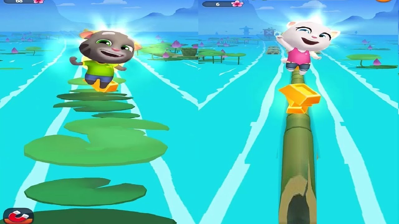 Talking Tom Gold Run Chinese Version New Update 2023 Talking TOM VS Talking Angela  Gameplay