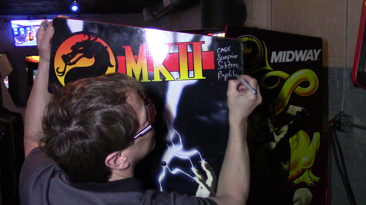 Daniel Pesina Autographing My Mortal Kombat 2 Arcade Machine