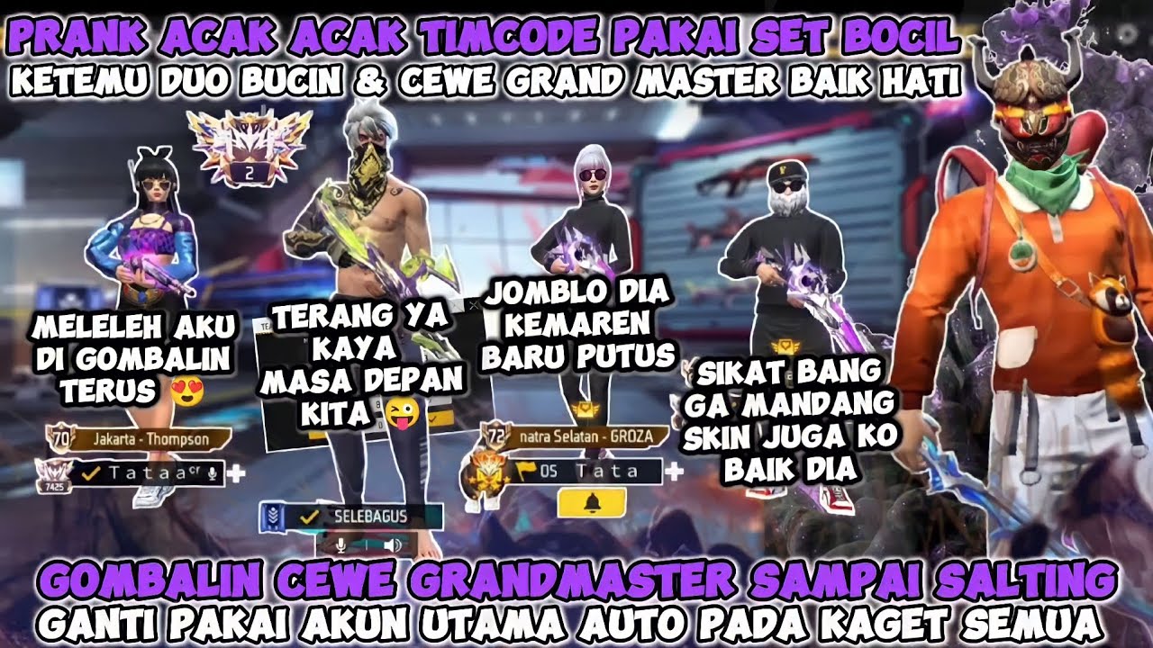 PRANK ACAK ACAK TIMCODE KETEMU DUO BUCIN & CEWE GRANDMASTER BAIK HATI AUTO GOMBALIN SAMPAI BAPER😜💕