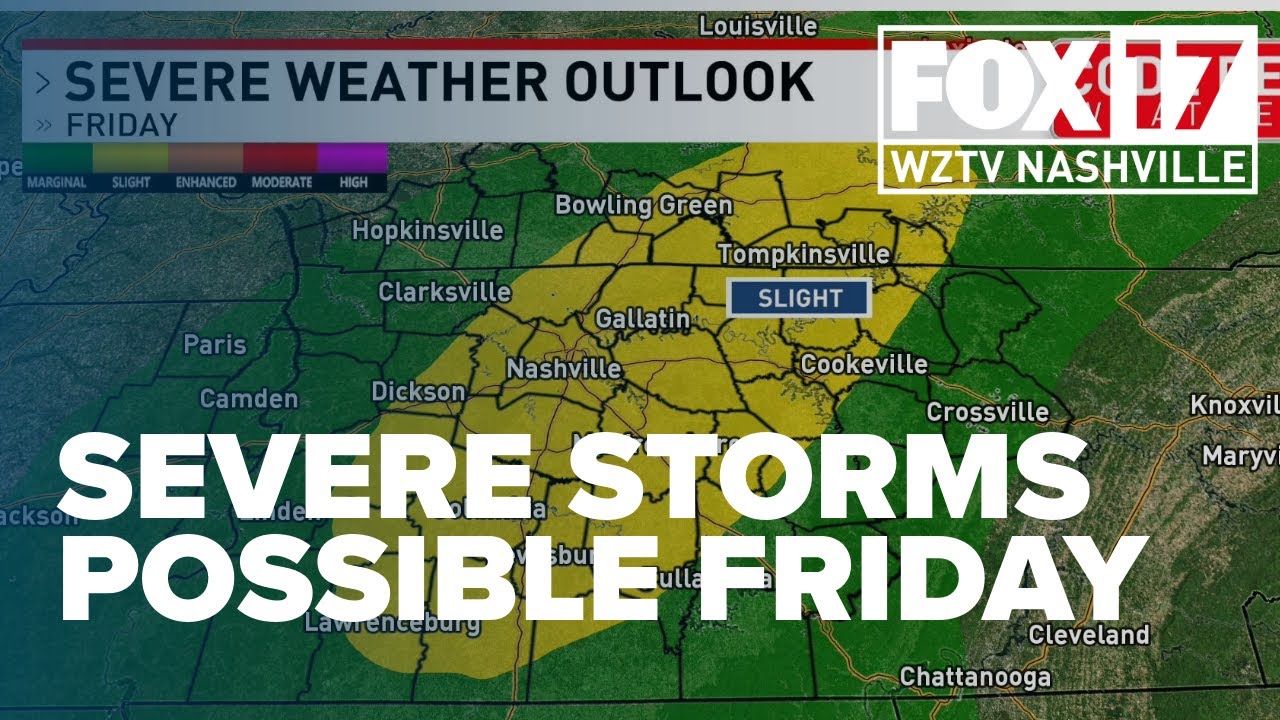 Severe weather possible Friday for Middle Tennessee and Southern Kentucky
