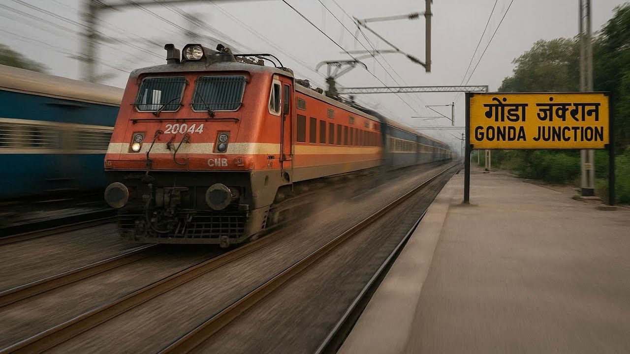 Gonda Junction Arrival Train  | The train picked up speed as soon as it started moving.