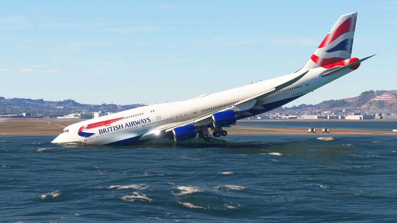 Very Extreme!!! Low Witg Bridge before landing Boeing 747 at San Fransisco International Airport