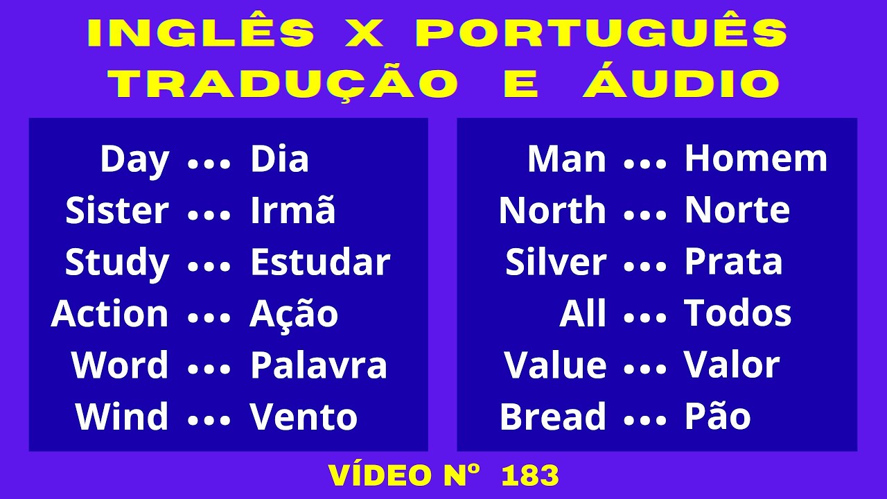 183º - INGLÊS X PORTUGUÊS / FRASES / Tradução com e Áudio em Inglês e Português