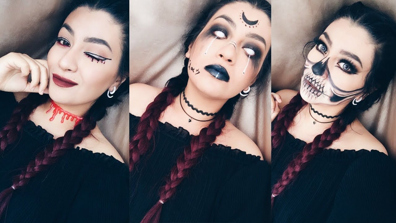 3 Maquillajes FÁCILES para HALLOWEEN| L I N A B L A C K