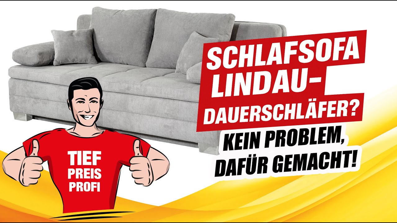 LINDAU Schlafsofa: Sitzen, Schlafen, Staunen &ndash; Das Sofa, das alles kann! - Die M&ouml;belfundgrube