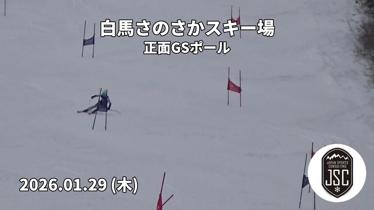 【2026.01.29 (木)】白馬さのさかスキー場 正面GSポール  JSC (Japan Sports Consulting)