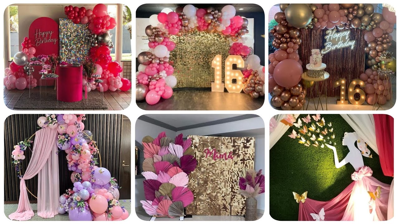 Sweet 16 Birthday Party Decorations Ideas at Home/Balloon decoration ideas for girl  birthday