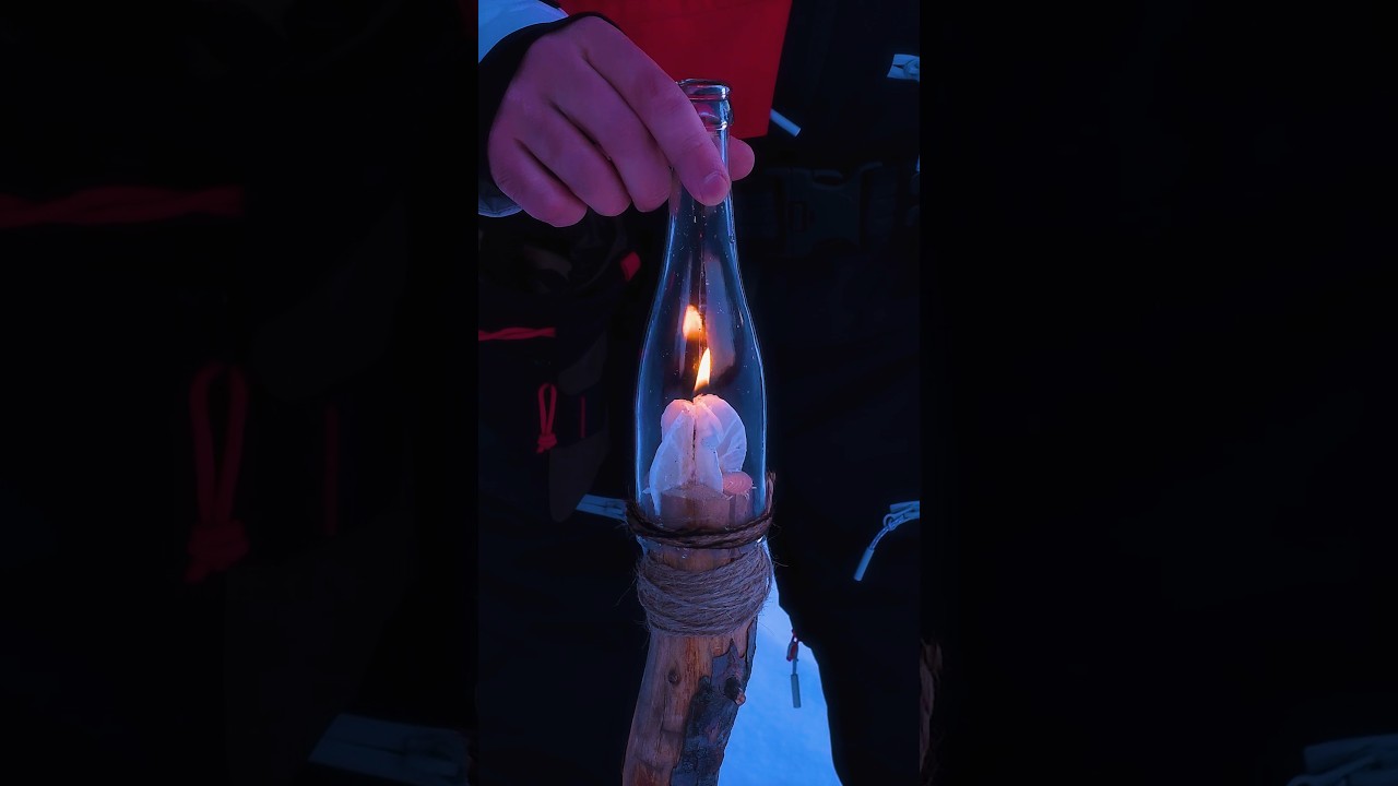 An indestructible torch made of cotton wool and wax for extreme conditions