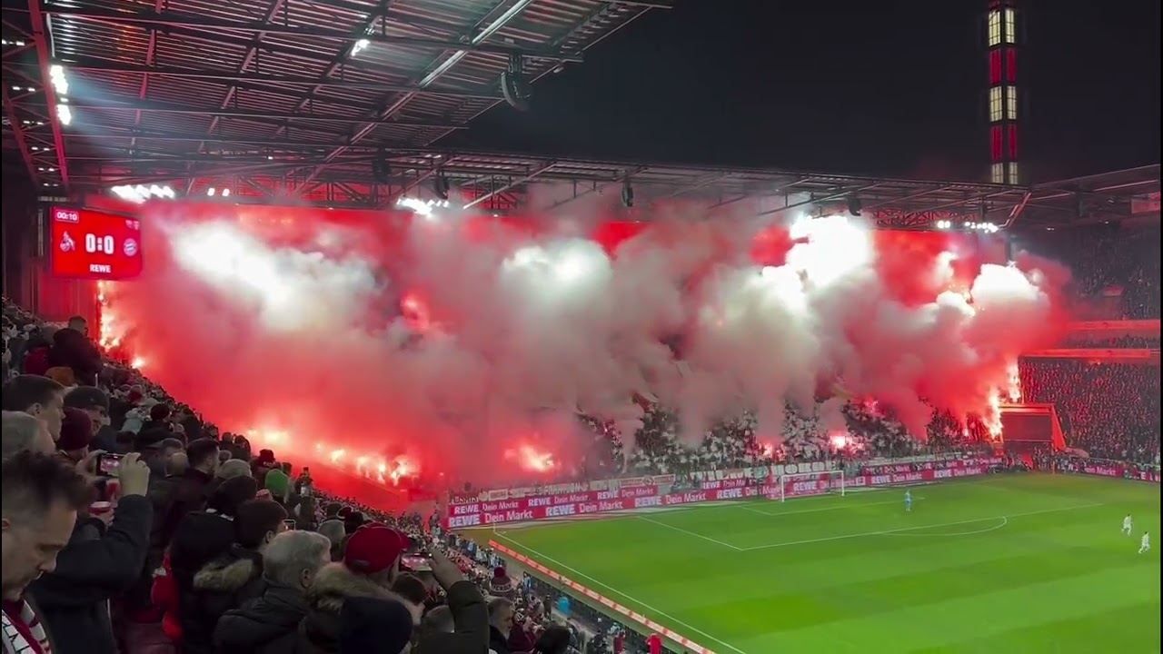 Köln - Bayern, 14/01/2026, Bundesliga, Choreo and pyroshow from Köln ultras 