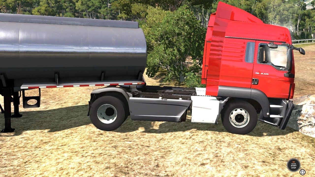 BeamNG Drive - 4x2 MAN TGS Semi Truck + Tanker Trailer in Italy Part 2