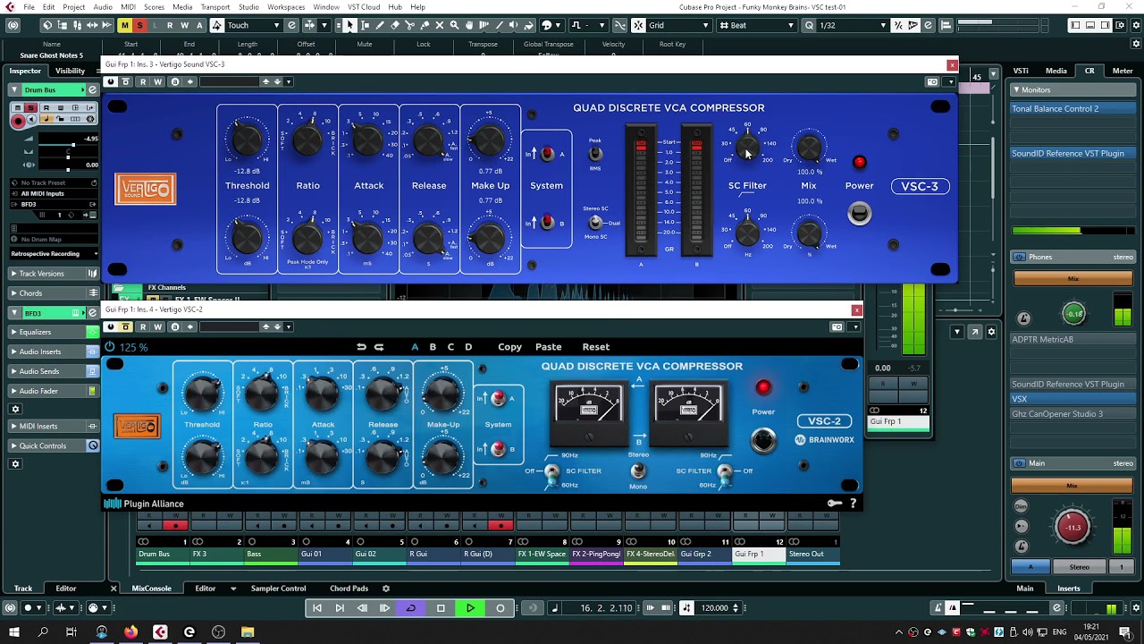 Comparing Plugin Alliance's Vertigo VSC-2 and Vertigo's own VSC-3 Plugin