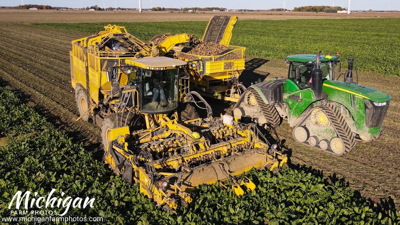 Ropa and John Deere 9620RX harvesting sugar beets in Saginaw County Michigan!
