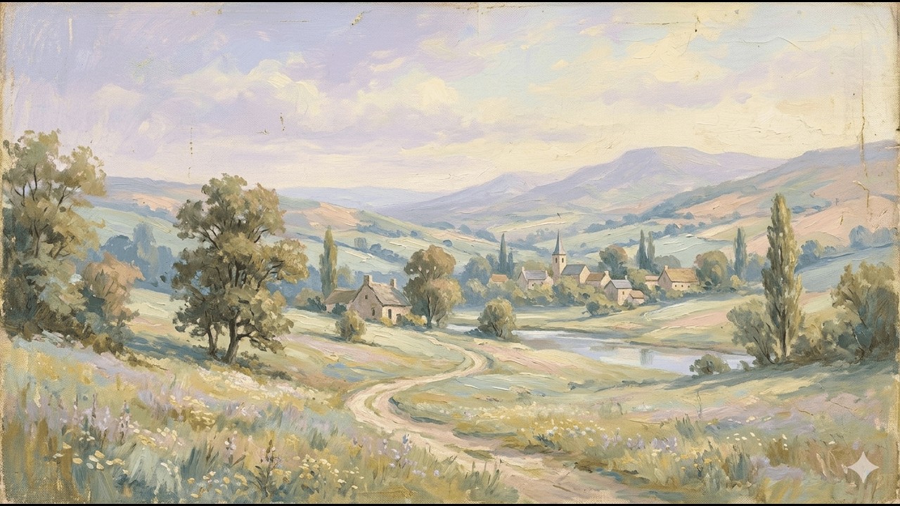 4K Vintage European Countryside Painting | 3 Hour Classic Art TV Display