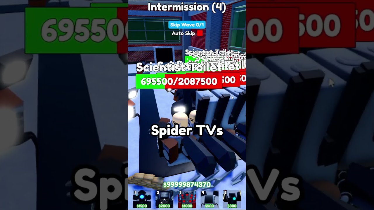 10 SPIDER TVs vs 10 SCIENTIST TOILETS!! (Toilet Tower Defense)