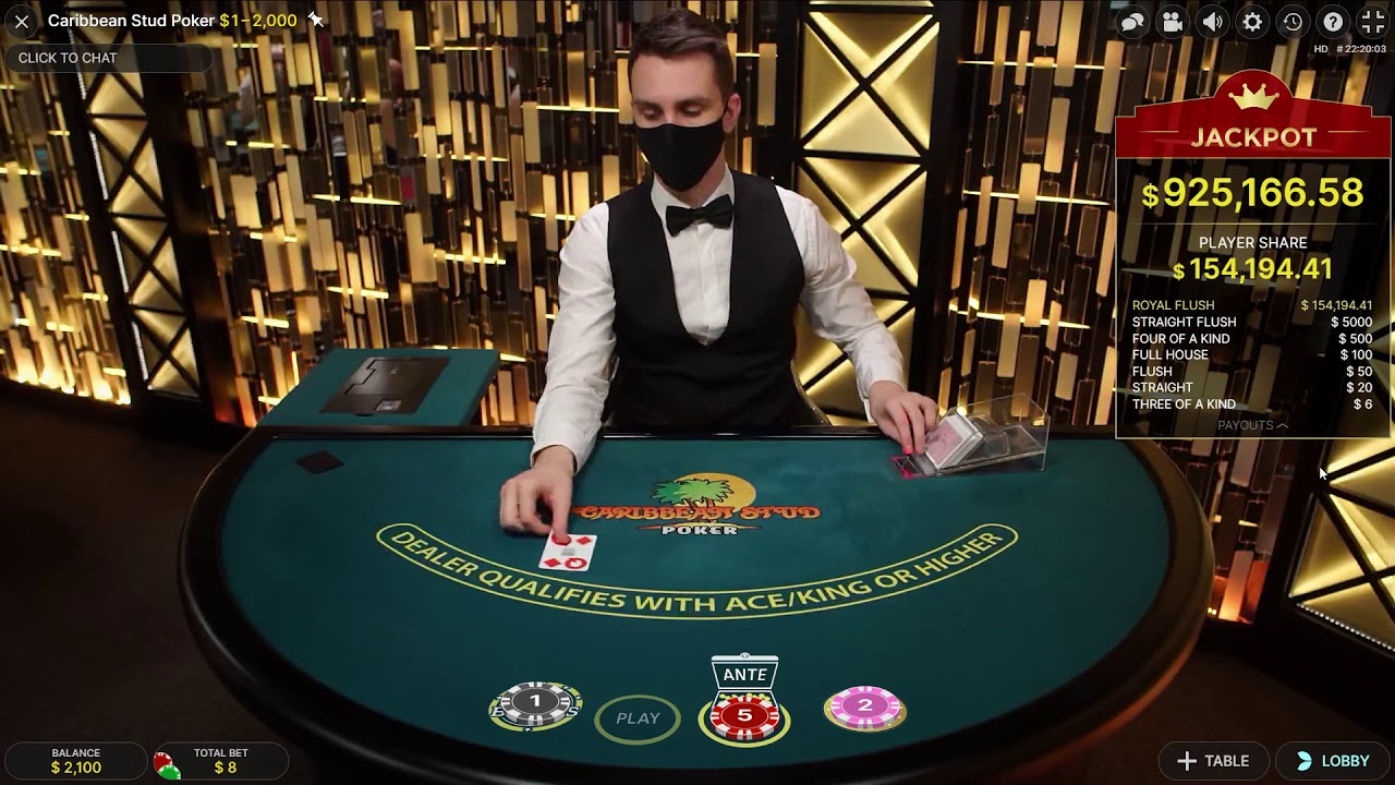 Caribbean Stud Poker - Very nice relaxing session ! (online casino)
