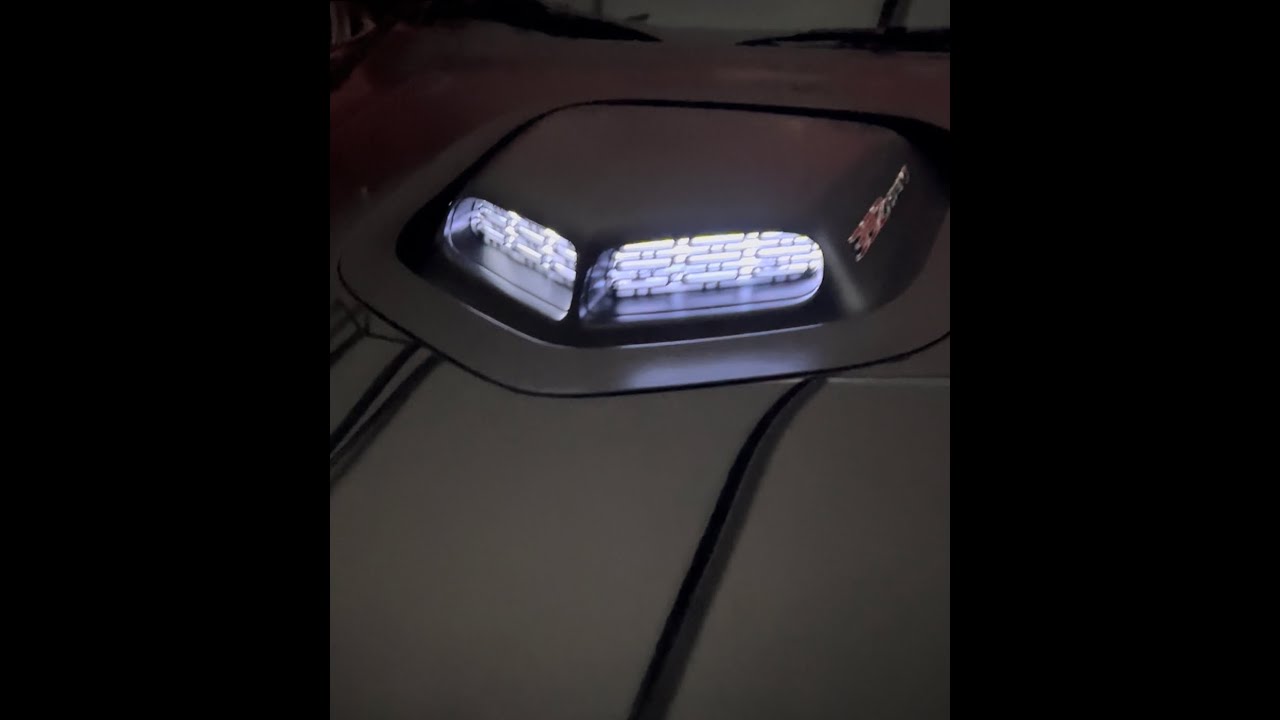 How to install LED hood scoop light on a 2021 Challenger