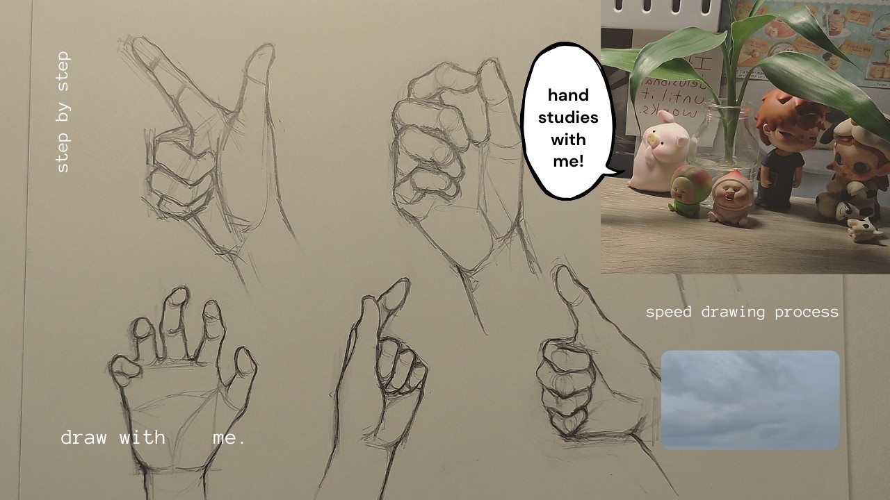 how I draw hands - speed drawing process