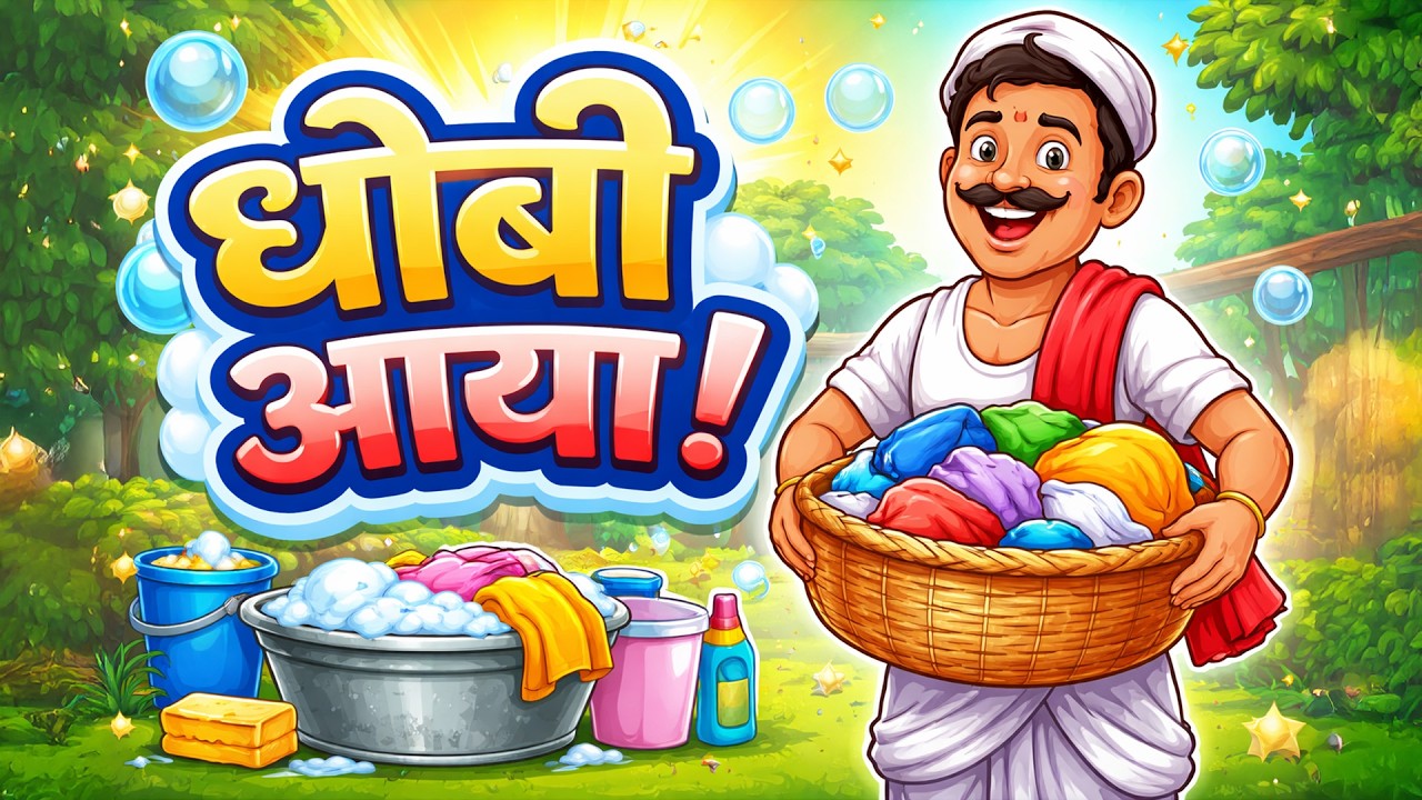 धोबी आया धोबी आया | Dhobi Aaya Dhobi Aaya | Kids Rhymes | Hindi Rhymes | Hindi Kids Poem