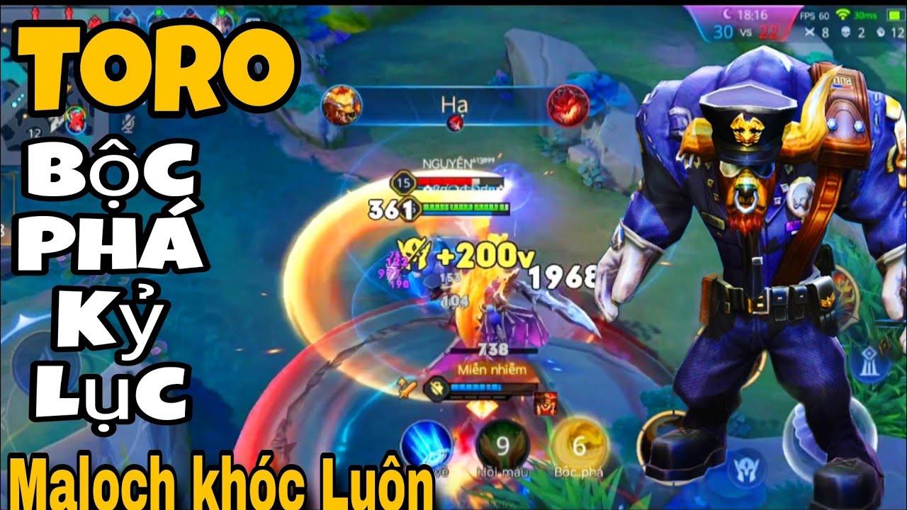 Toro Bộc Phá Kỷ lục Hủy Diệt Team Bạn Khiến Maloch Bất Lực Chỉ Biết Đứng Nhìn Mà Cay
