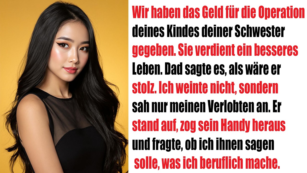Papa gab das OP-Geld meines Kindes meiner Schwester –