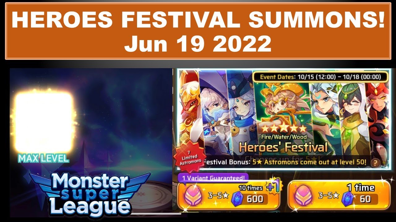 Heroes Festival Summons - June 2022 Monster Super League