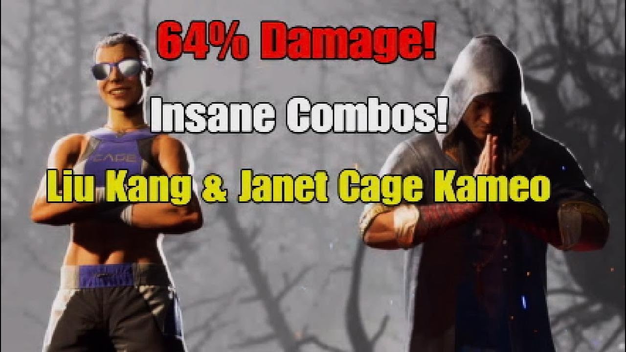 MK1:Liu Kang & Janet Cage Kameo 64% Damage! Insane Combos!