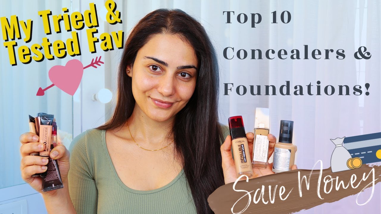 MY TOP 10 DRUGSTORE FOUNDATIONS & CONCEALERS AVAILABLE IN INDIA | TRIED & TESTED | SIMMY GORAYA
