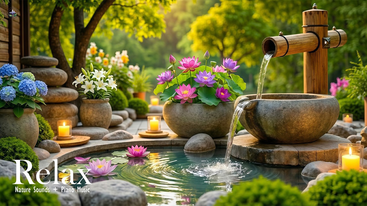 Soothing Piano Music & Flowing Water 🌿 Relax, Heal & Release Negative Emotions
